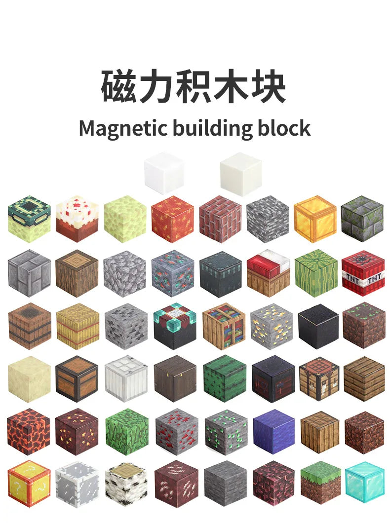 A collection of various colored and shaped magnetic building blocks for construction and STEM toys