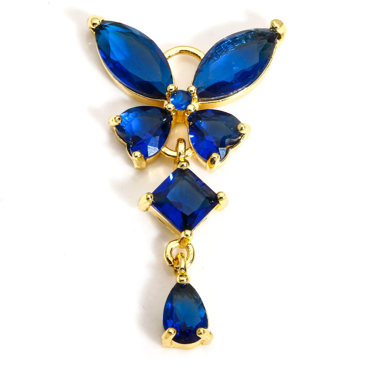 Crystal Butterfly Charms with Rhinestone Accents