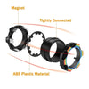 Set of three tightly connected magnetic fidget spinning rings made of ABS plastic material