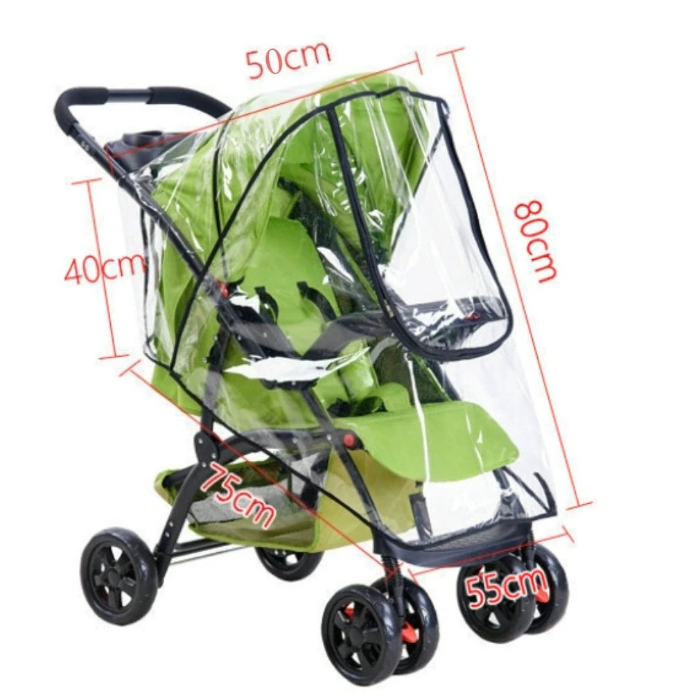 Universal Transparent Stroller Rain Cover with Zipper
