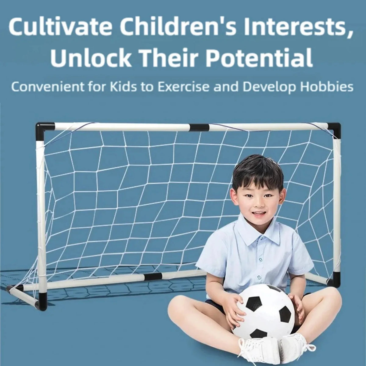 Foldable Soccer Goal Set with Ball and Pump