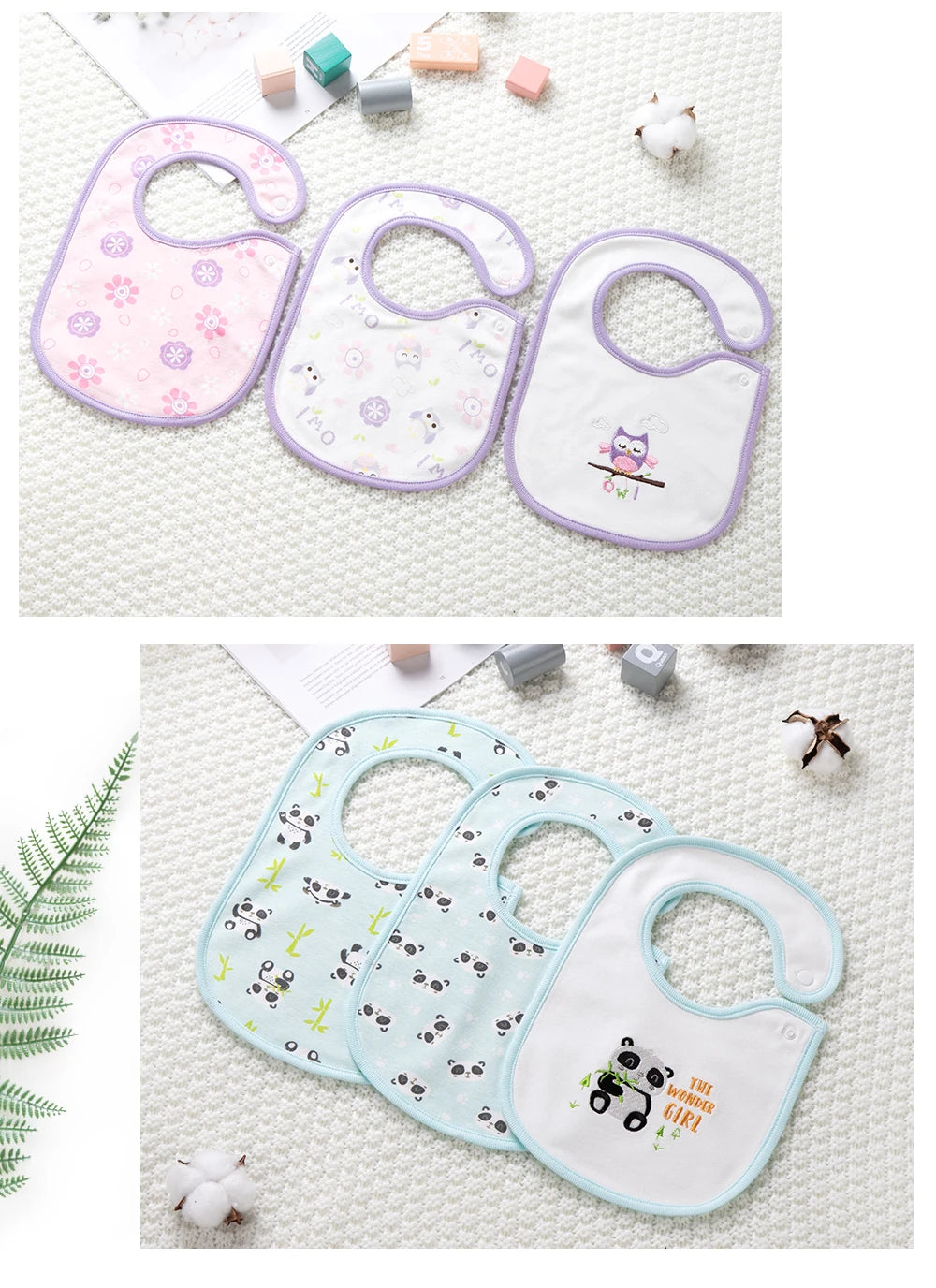 Cotton Bandana Bibs for Babies (3-Pack)