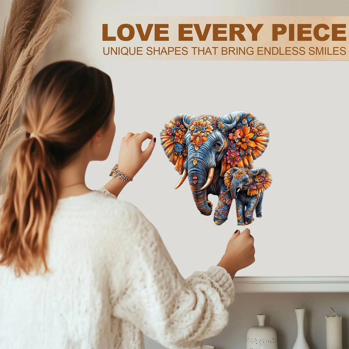 Premium Wooden Jigsaw Puzzle – Villa Peacock Owl Landscape