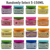 A collection of 150ml slime products in various colors and packaging, including butter, glitter, and glossy types.