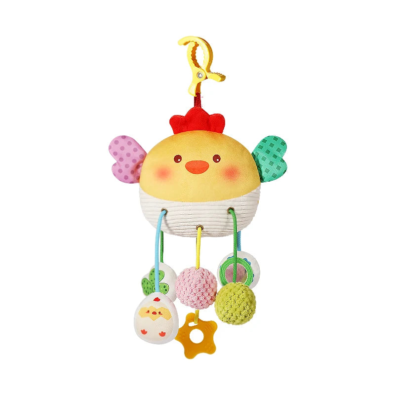 Montessori Baby Sensory Crab Toy with Clip, Rattle & Teether for 0-6 Months
