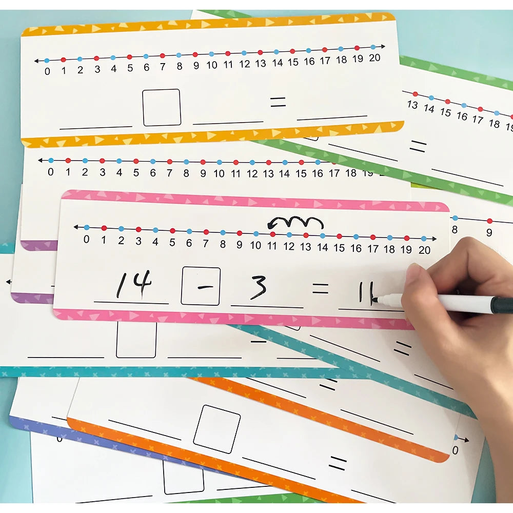 Dry Erase Number Line Cards for Addition and Subtraction Practice