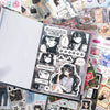 A close-up view of a decorative cut film sticker set featuring anime-style characters and designs for scrapbooking.