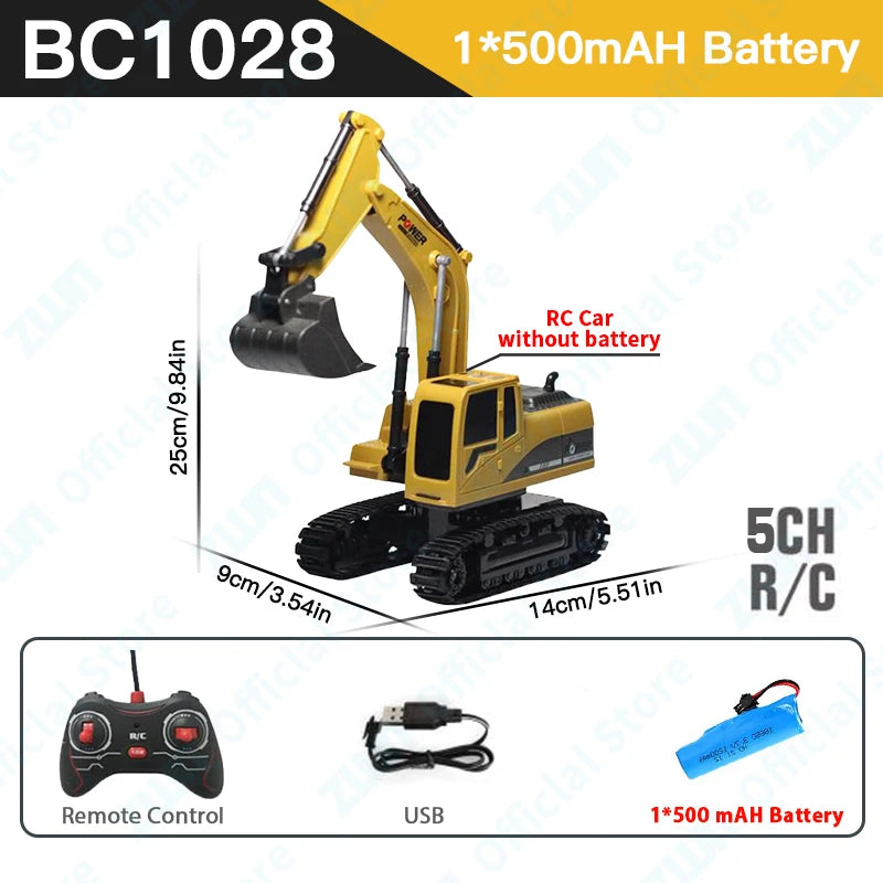 2.4G Remote Control Excavator with Lights and Sound Effects