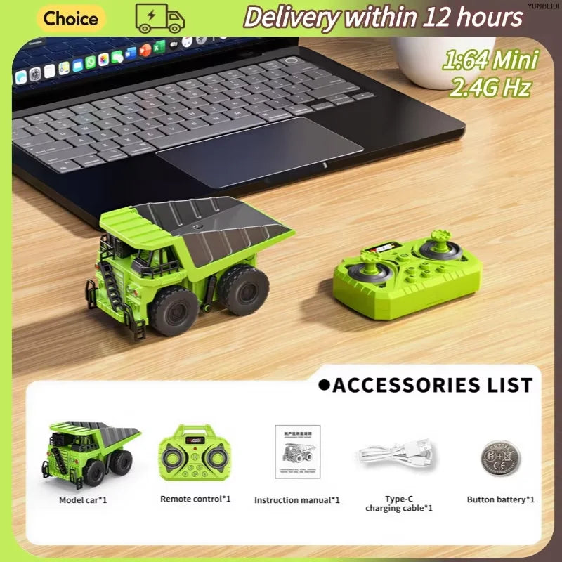 1:64 Scale Remote Control Engineering Vehicle with Lights and Sounds