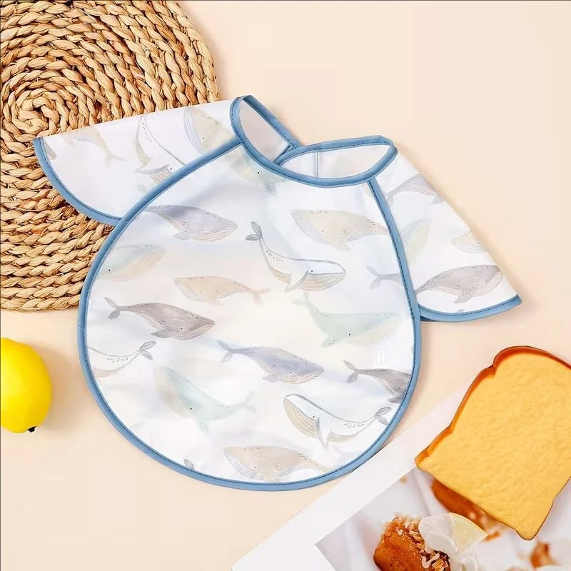 Waterproof Adjustable Baby Bib with Catch Pocket