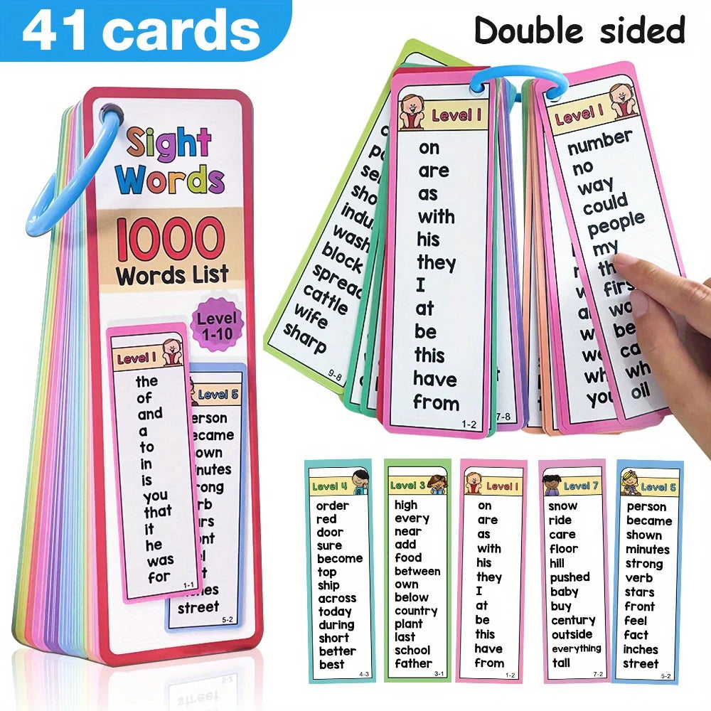 1000 Sight Words Flash Cards for Kids Learning Set