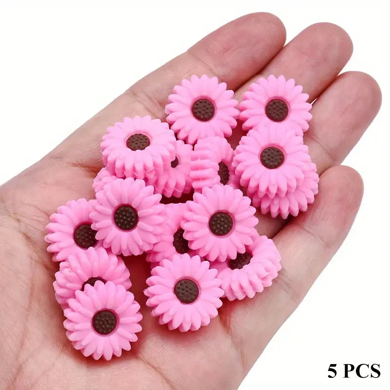 20mm Daisy Silicone Beads for DIY Jewelry & Crafts