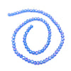 A spiral arrangement of light blue faceted crystal beads for jewelry making