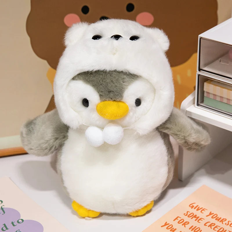 Adorable Kawaii Penguin Plush Toy with Hat and Scarf - 25cm Soft Stuffed Animal