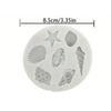 A silicone baking mold set featuring various sea creature shapes including a starfish, seashell, and other marine forms.