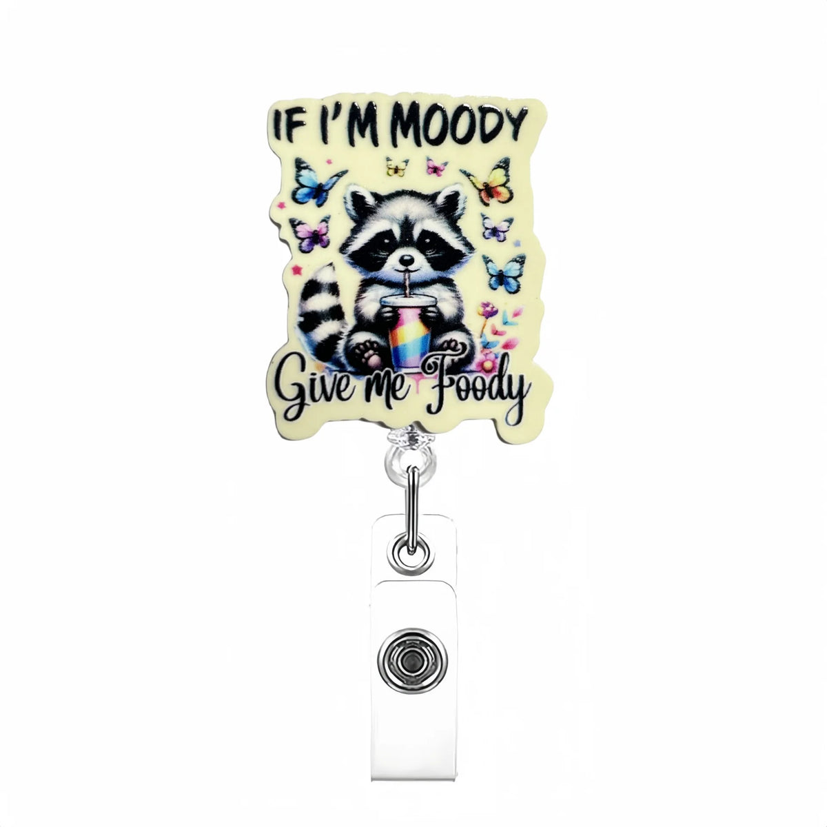 Shiny Acrylic Retractable Badge Reel with Alligator Clip