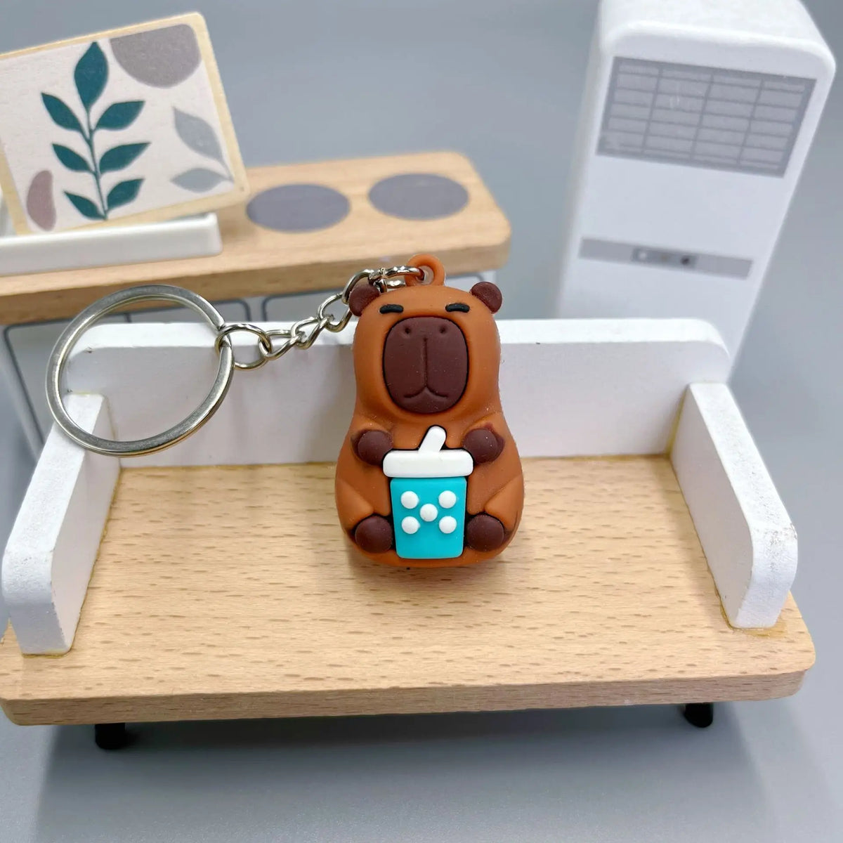 Cute Capybara Keychain Charm – Soft PVC Pendant for Bags, Phones & Keys