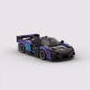 A black and purple classic supercar building blocks set.