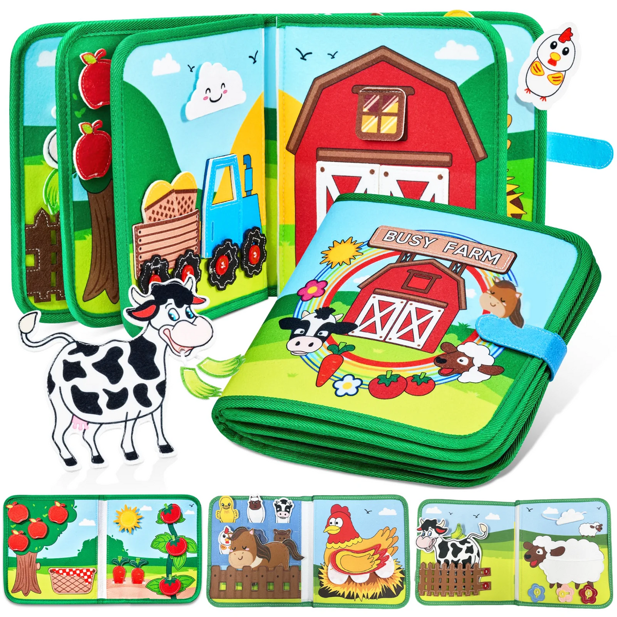 Montessori Quiet Book for Toddlers – Sensory Activity Book for Daily Life Skills