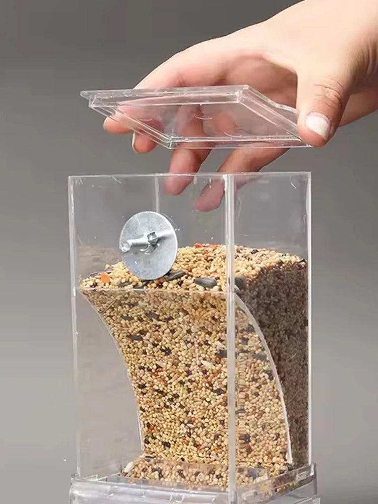 Clear Anti-Spill Parrot Bird Feeder