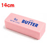 A pink butter stick fidget toy with a 14cm length and 4oz net weight.