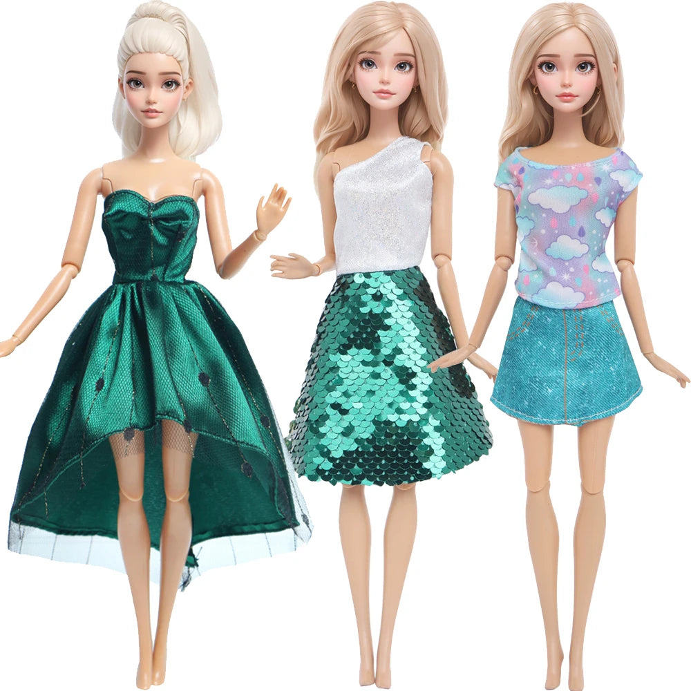 Sequin Doll Fashion Dress Set for 12-Inch Dolls