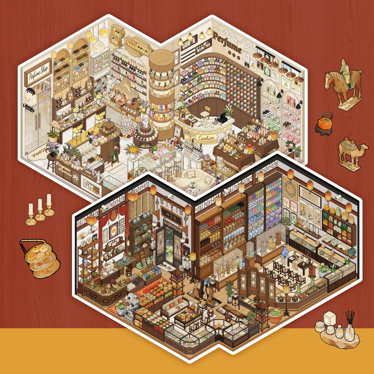 3D House Scene Stickers for Scrapbooking and DIY Crafts