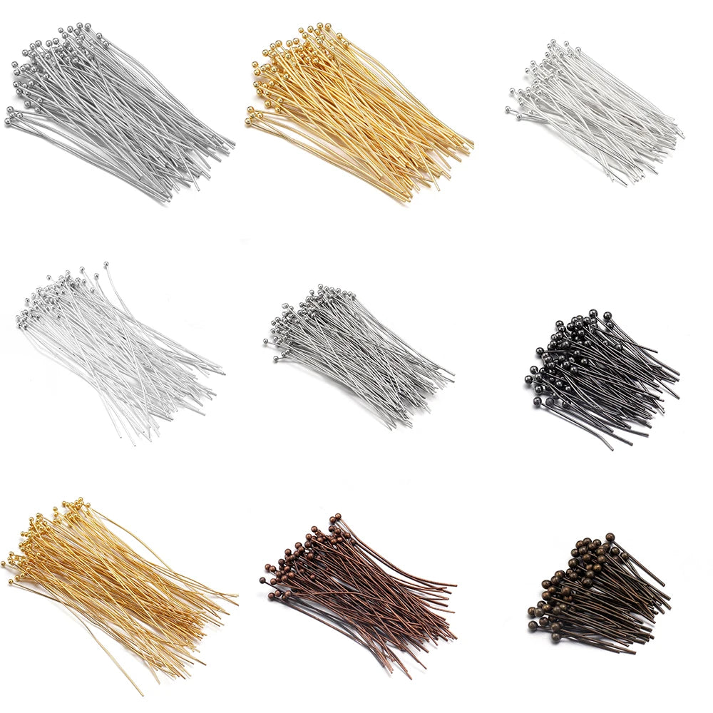 Gold Plated Ball Head Pins for Jewelry Making