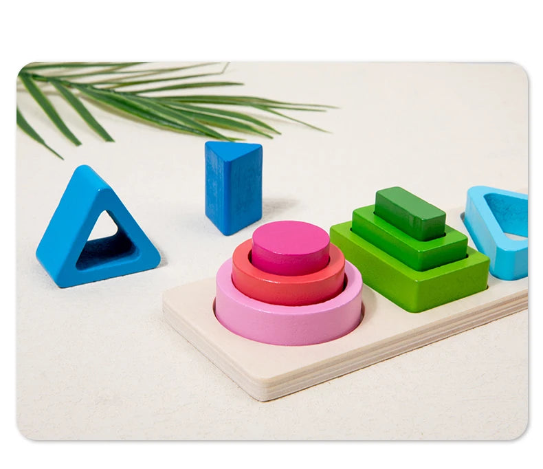 Montessori Wooden Sorting & Stacking Toy for Toddlers