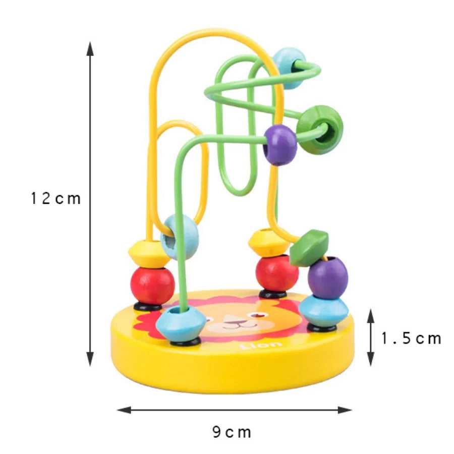 Wooden Bead Maze Roller Coaster with Abacus for Toddlers