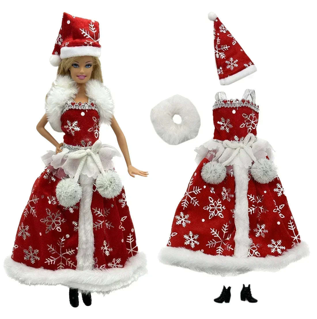 Festive Christmas Outfit Set for 11.5-Inch Dolls