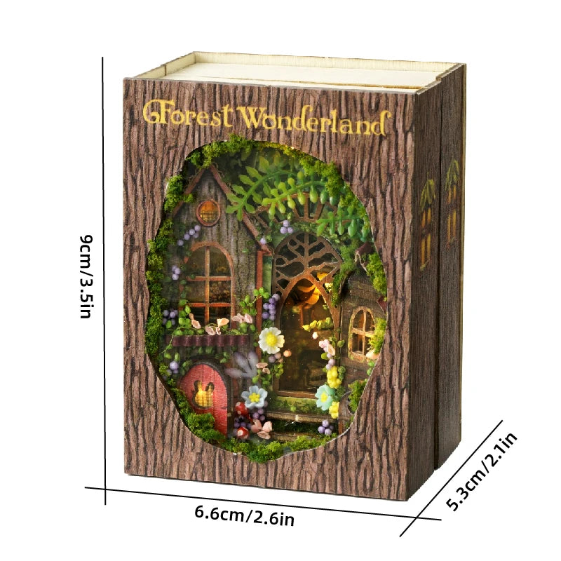 DIY Wooden Dollhouse Miniature Kit with LED Lights