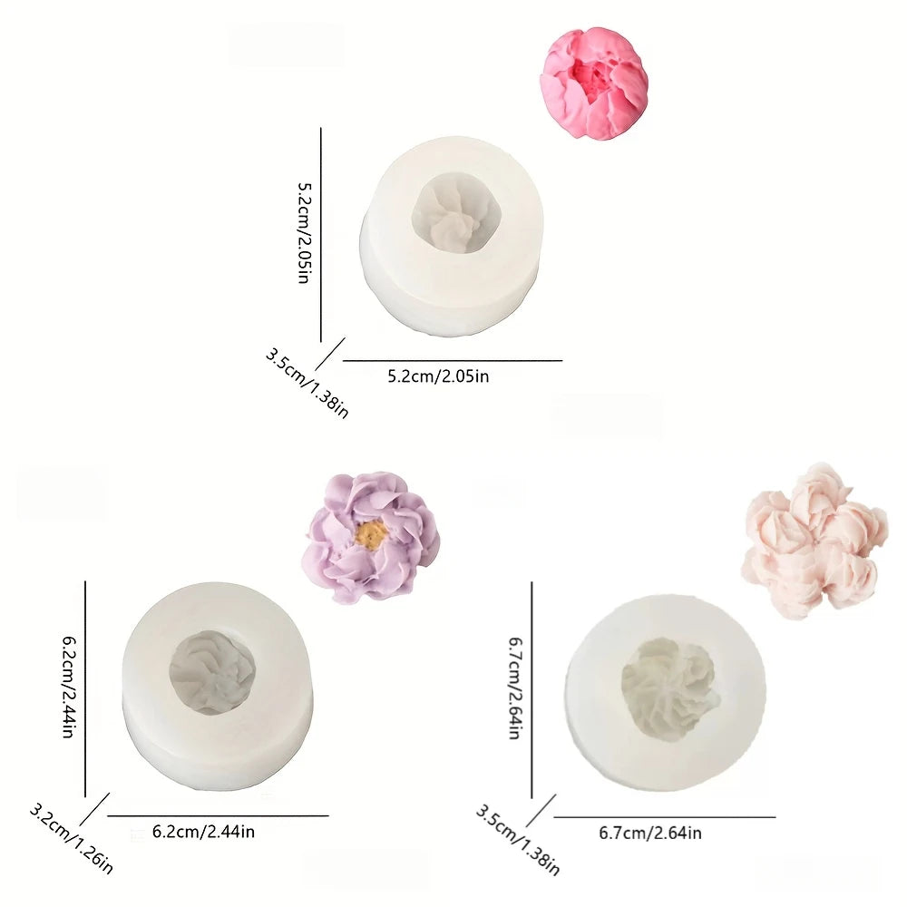 A set of reusable silicone petal molds in pink and peach colors for crafting.