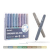 A set of nine Qimiart erasable gel pens in various colors displayed next to a single pen.