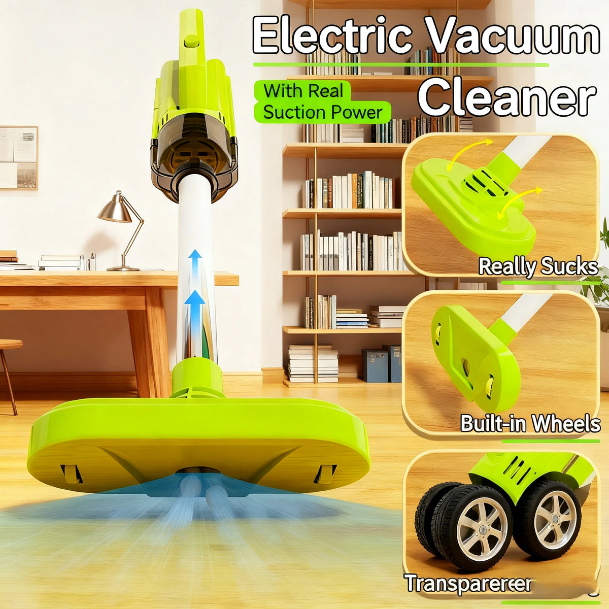 Kids Pretend Play Cleaning Set with Working Toy Vacuum