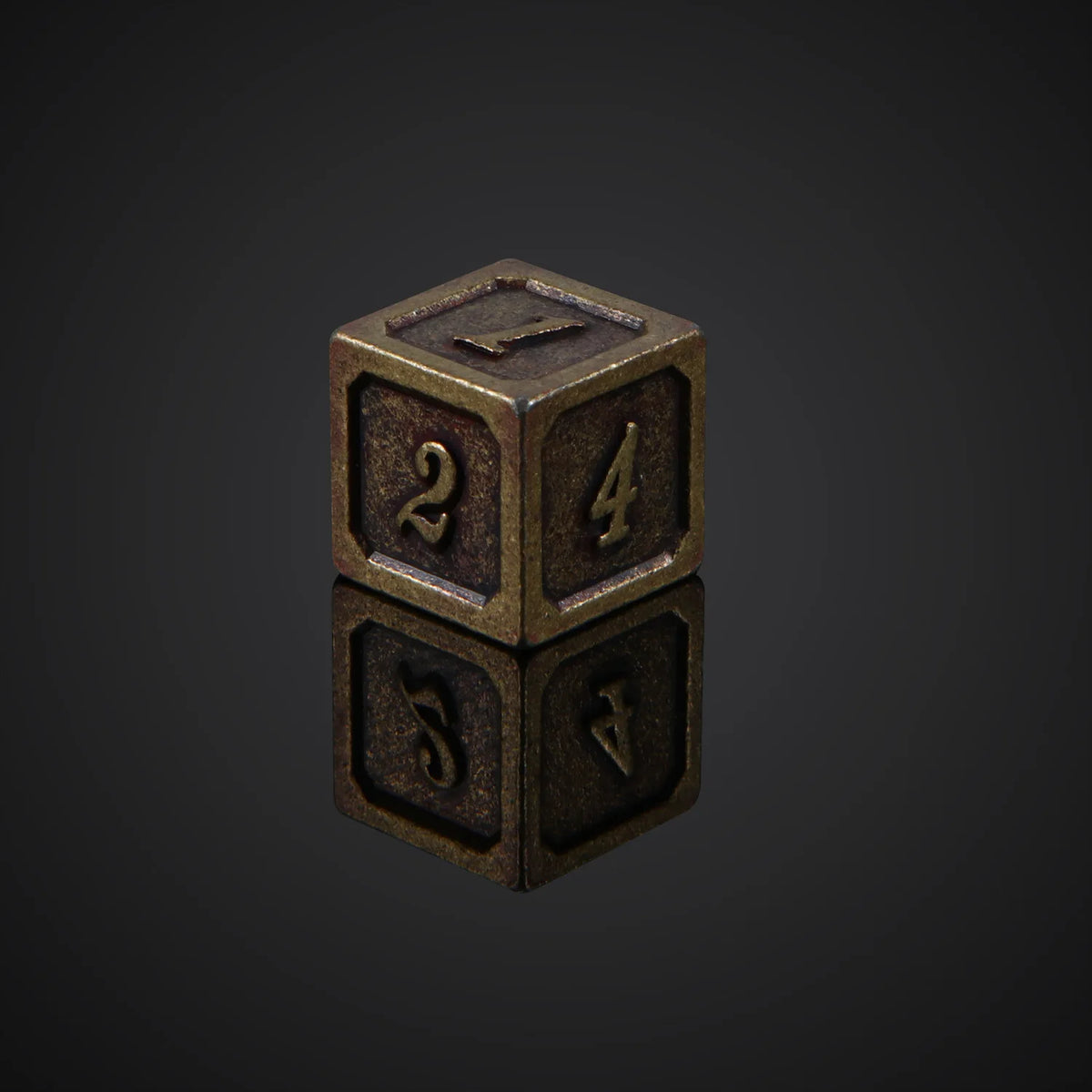Bronze Metal Polyhedral Dice Set for RPG Games