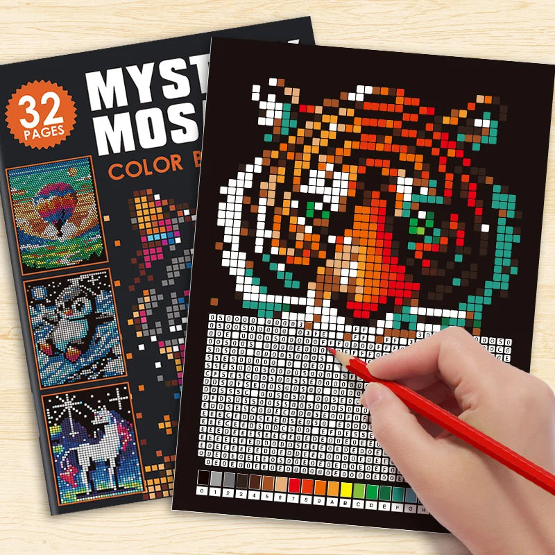 Mystery Mosaic Color by Number Coloring Book for Adults