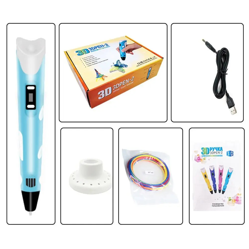 3D Printing Pen with LCD Screen and Adjustable Speed