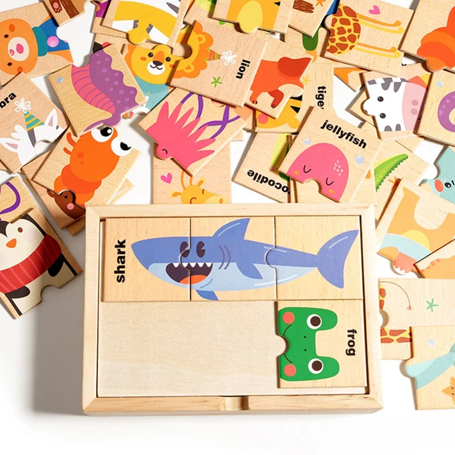 Wooden Animal Shape Puzzle for Early Learning