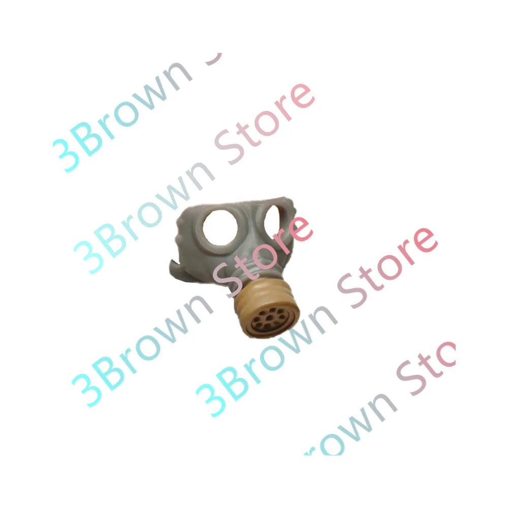 A military building block set featuring a gun and helmet accessories.