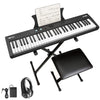 61-Key Portable Keyboard Piano with Stand, Bench, Headphones, and Pedal
