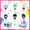 A collection of mini plush blind box charms featuring characters like Mizi, Till, Luka, Sua, Ivan, and Hyuna.