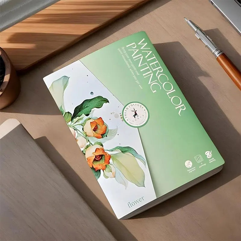 Beginner Watercolor Paint Set with Brushes and Practice Book