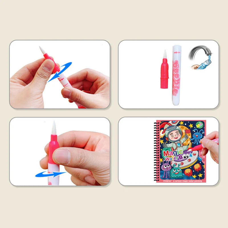 Reusable Water Coloring Book for Kids – Magic Drawing Pad