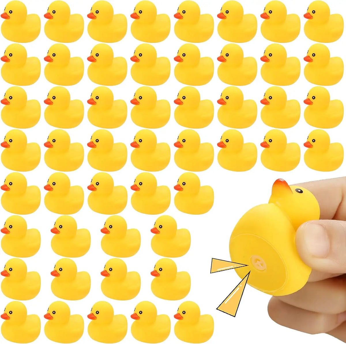 Classic Yellow Squeaky Rubber Ducks for Bath, Party Favors, and Decor