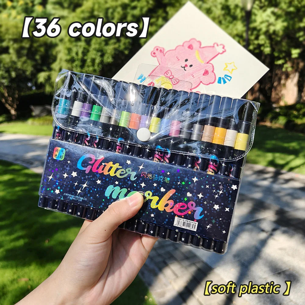 Glitter Art Markers – Metallic Paint Pens for DIY Crafts & Card Making