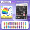 A set of 24 double-headed two-color flash pens with metallic glitter ink and fiber soft heads.