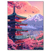 Cherry Blossom Tower Diamond Painting Kit – DIY 5D Wall Art for Adults