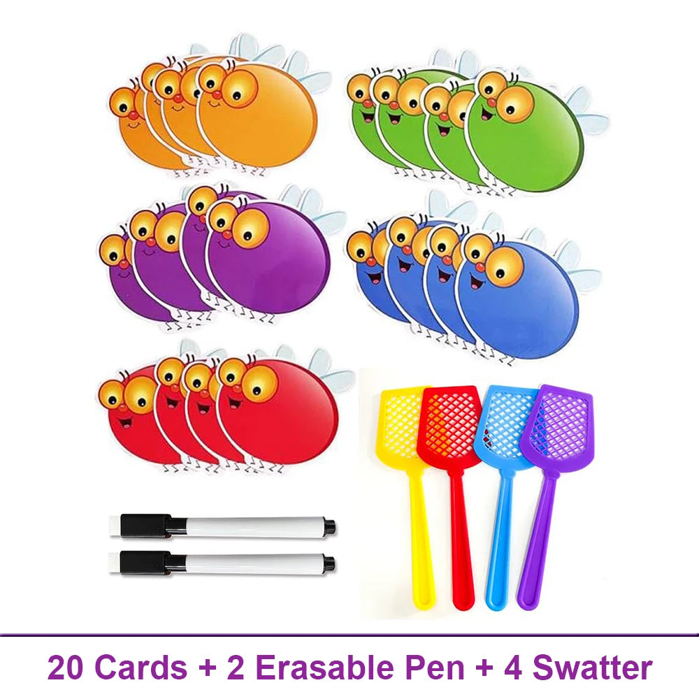 Dry-Erase Fly Swat Game Cards for Kids Learning