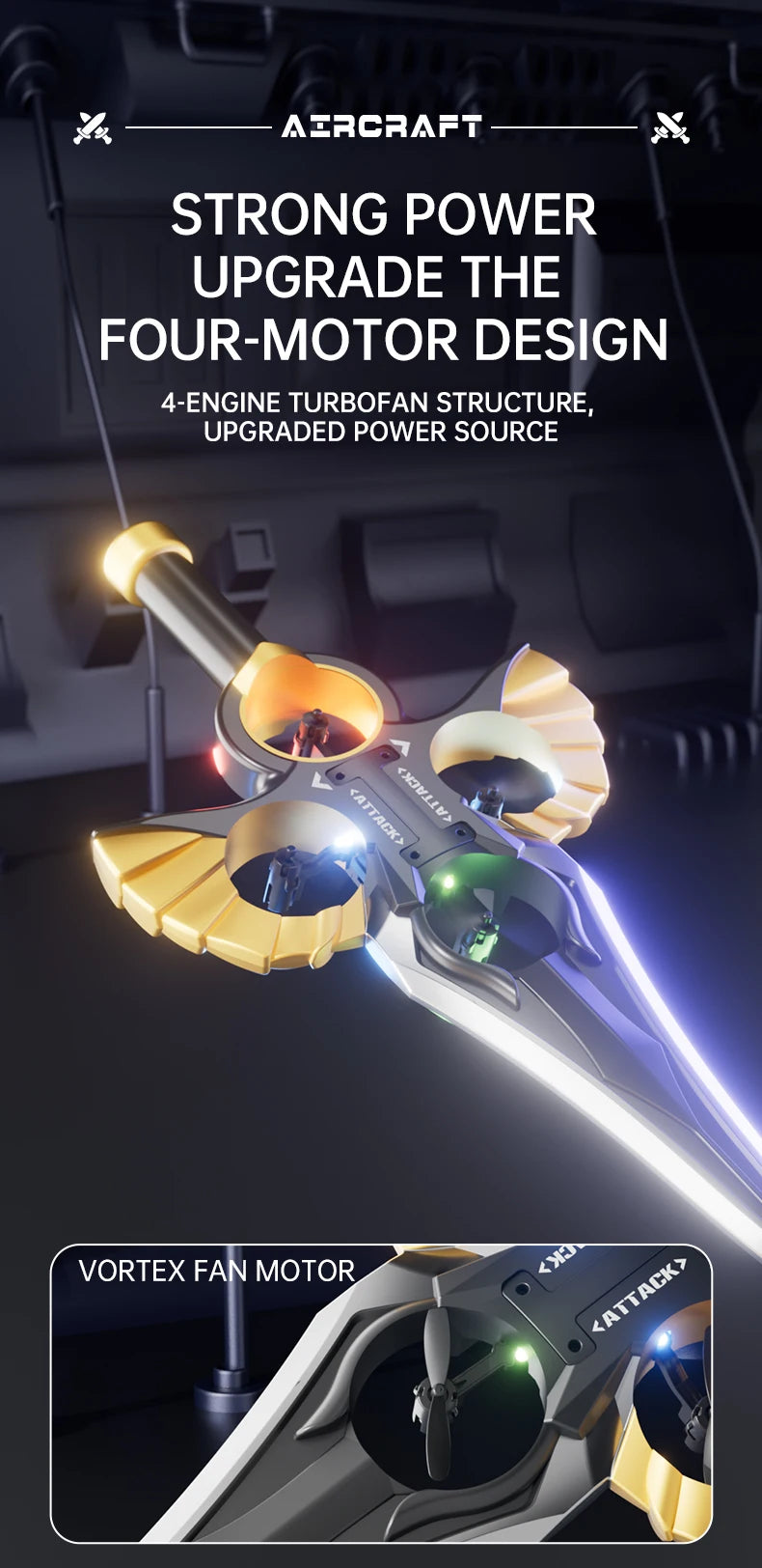 2.4GHz Remote Control Flying Sword – Aerial Stunt Toy